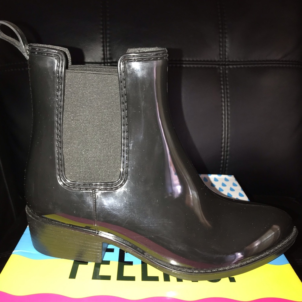 Jeffrey Campbell Stormy Black Patent Rainboots